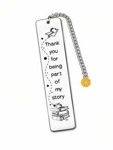 1pc Stainless Steel Inspirational Bookmark, Engraved With Spanish Text Motivational Gift For Teachers, Friends, Colleagues, Family - Multicolor - View 7