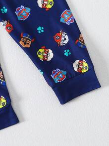 2 件 Paw Patrol 男童睡衣套装，可爱卡通印花圆领长袖 T 恤和慢跑裤，适合男孩睡衣、休闲日常穿着、节日礼物、秋冬 - 綠色 - 查看 7