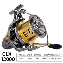 BILLINGS 旋转渔线轮，8000-14000 系列海水旋转渔线轮，最大阻力 20 公斤，超顺滑强力海钓渔线轮，CNC 铝合金线轴，可编织，6+1BB 远投钓鱼 - 彩色 - 查看 9