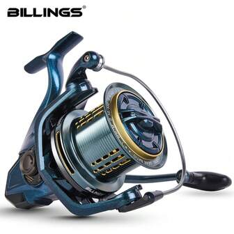 BILLINGS Spinning Reel,Saltwater Spinning Fishing Reels,20Kg Max Drag Ultra Smooth Powerful Surf Fishing Reel,CNC Aluminum Spool,Stainless Steel Spindle,8000/10000/12000/14000 Long Casting Reel