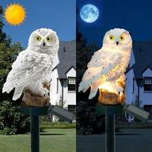 Solar Light Garden Owl Decoration Solar Light Atmosphere Light Waterproof - trắng - Xem 2