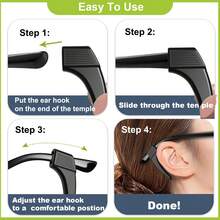 10 Pairs Of Anti-Slip Glasses Clips - Universal Glasses Clips For Glasses And Sunglasses, Anti-Slip Temple Tips For Reading/Exercising - 20pcs - 查看 4