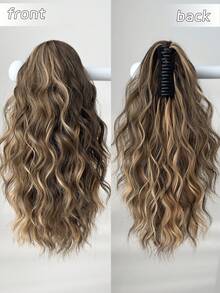 Acessório para extensão de rabo de cavalo em formato de garra, multicolorido, peruca de rabo de cavalo sintética resistente ao calor com ondulações de água de 16 polegadas, adequada para festas femininas e uso diário