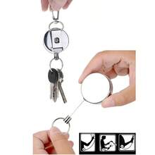 Recoil Buckle Keyring Holder - Resilience Steel Wire Rope Retractable Spring Key Ring Anti-Lost Outdoor Accessory Gifts For Women