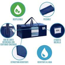 Pack de 8 Bolsas de Mudanza, Almacenaje Grandes, Almacenaje Resistentes, Cajas de Embalaje, Suministros de Mudanza, Lavandería Duraderas para Ropa(Azul,Pack de 8) - Azul - Ver 4