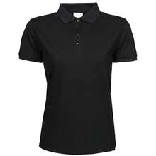 Womens/Ladies Heavy Short Sleeve Polo Shirt (Black) - Coffee Brown - View 2