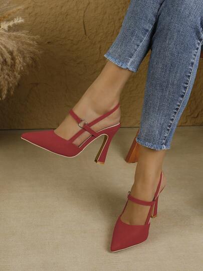 Pointed Toe Elegant Hollow-Out Party High Heel Shoes, Versatile For Women