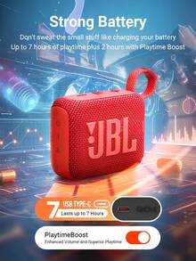 JBL 4 Go Alto-Falante Bluetooth Portátil À Prova D'Água e à Prova de Poeira, com Graves Potentes e Qualidade de Áudio Profissional, Bateria Interna Dura Até 7 Horas, Adequado para Festas na Praia, Caminhadas e Aventuras ao Ar Livre - Vermelho - Visão 10