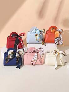 1/5/10/20pcs High Quality Leather Gift Bags With Bow, Candy Boxes, Ribbon Boxes, Candy Bags, Party Gift Bags, Mini Pouches, Jewelry Packaging Boxes, Leather Boxes, Suitable For Various Occasions And Events