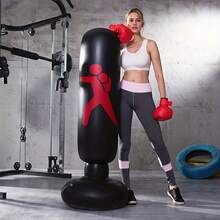 1pc Inflatable Punching Bag With Target Design, PVC Material Punching Column, Suitable For Adults, Fitness And Relaxation Equipment, Essential For Fitness, Indispensable For Gym