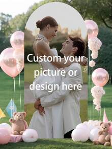 1pc Customizable Elastic Arch Backdrop - Customized Round Top Background Stand, Suitable For Weddings, Birthdays, Christmas And Theme Parties, Available In Multiple Sizes, Frameless Design, No Electricity Required, Event Backdrop, Customizable Party Decor, Wedding Decor,Blossom Picnic Core, Themed Arch Backdrops - Multicolor - View 3