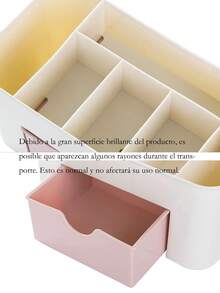 1pc Drawer Cosmetic Storage Box, Makeup Brush Finishing Box, Jewelry Skin Care Products Lipstick Facial Mask Compartment Storage Rack, Dressing Table Storage Box, Bedroom Bathroom Accessories, Makeup Organizer, Vanity Organizer, Home Storage Supplies