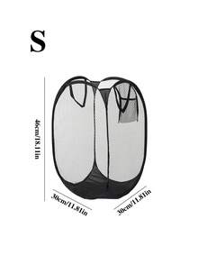 1pc Laundry Basket, Foldable Laundry Basket, Portable Mesh Household Storage Basket, Dirty Clothes Storage Basket, Dirty Clothes Storage Bin, Home Miscellaneous Organizer For Toys, Bathroom Hanging Baskets Frame Bucket For Home Use, Laundry And Bathroom Supplies, Bathroom Accessories, Bathroom Gadgets, Valentine's Day Decorations