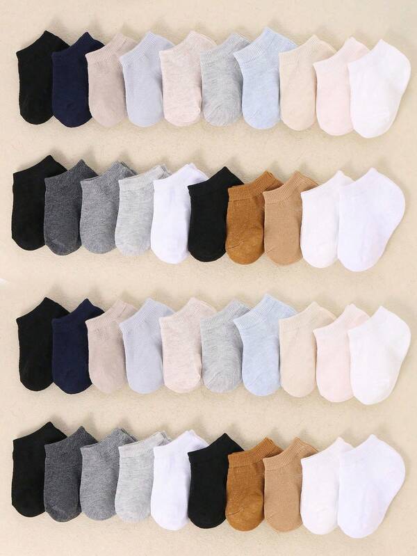 20 pares de calcetines unisex para bebés niños y niñas | 12 pares de calcetines negros, blancos y grises | Calcetines lisos de color casual de corte bajo | Suaves, elásticos y cómodos, transpirables | Perfectos para uso diario | Decoración de Halloween, Acción de Gracias, Navidad y regalo de Navidad