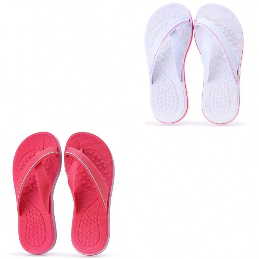 Kit 2 Pares Chinelo Sandália Feminino 100% Micro Ortopedico Leve Macio Confortável Dedo-x