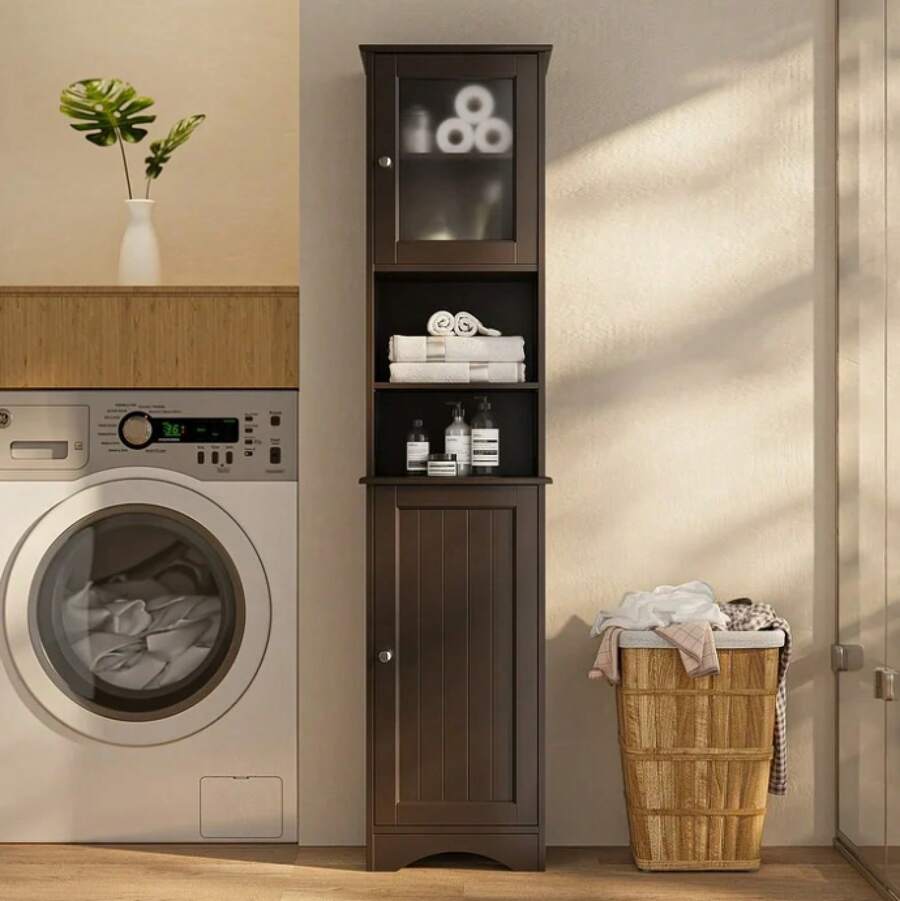 Storage Cabinet Bathroom Storage Cabinet With Adjustable Shelves, 2 Doors For Bathroom, Kitchen, Living Room, White