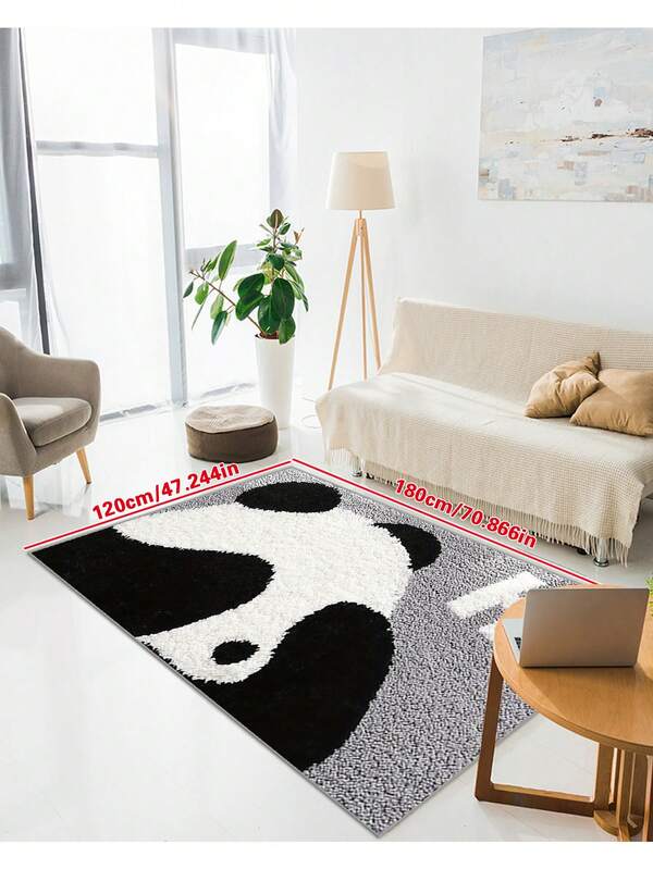 Panda Design Bath Mat, Entrance Rug, Quick Dry Square Bathroom Mat, Made Of Polyester Blend - Easy To Clean, Durable, Lightweight