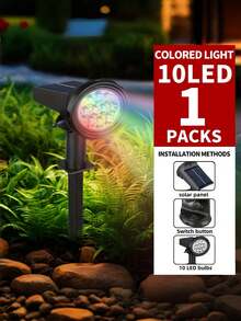 Solar Landscape Waterproof Light (Includes 10 LED Lights), Plastic Garden Light With Independent Solar Panel, Can Automatically Switch On And Off At Driveway, Pool Area And Garden Entrance - Efficient Outdoor Lighting, Suitable For Yard, Garden, Farm, Lawn Decoration, Also Suitable For Christmas, Halloween, Thanksgiving Decoration, Is A Great Choice For Gift Giving - Nhiều màu - Xem 8