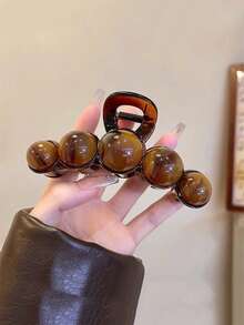 1个高品质仿珍珠发爪夹，大号，适合浓密头发，可用于盘发造型，冬季发饰，优雅发夹，女士发饰 - 彩色 - 查看 5