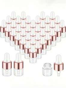 50/20/10/5/3 Pieces Set, 1 Milliliter, Pink Mini, Brown Spiral-Top Glass Bottle, Essential Oil, Dropper Bottle, Travel-Sized Empty Container, Packaging Bottle, Suitable For Travel, Vacation, Living Room, Home, Bedroom, Bathroom, Home Decoration, Travel Accessories, Wedding, Party, Birthday, Gift For Men, Mom, Dad, Friends