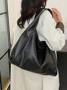 New Fashion Women's Handbag, Minimalist Casual Large Capacity Tote Bag, Soft Leather Shoulder Underarm Bag,