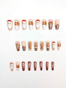 Paznokcie świąteczne, śliczne paznokcie, Święty Mikołaj, choinka, jesienne paznokcie prasowane