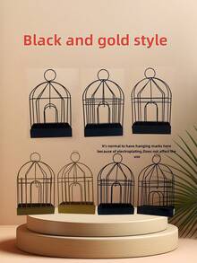 1个悬挂式蚊香架，复古金色鸟笼香炉，适用于户外露营庭院，防锈金属装饰，家居花园礼品（多种款式可选） - 彩色 - 查看 7