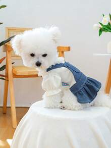 PETCIRCLE 1件宠物衣服，可爱时尚的小型犬和幼犬连衣裙，舒适透气 - 彩色 - 查看 3