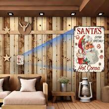 Vintage Santa Claus Special Hot Cocoa Metal Tin Sign - Festive Decoration With Holiday-Themed Illustrations, Wall Hanging, Multi-Purpose Home Decor, Decoration | Vintage | Tin Wall Sign, Indoor Decorations