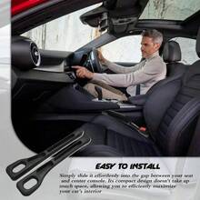 2pcs Universal Car Seat Organizer, Anti-Fall, Gap Organizer, Multi-Functional Storage Box For Keeping The Car Interior Clean And Tidy, Car Interior Accessories - Black - View 2