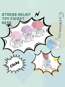 Keyboard Stress-Relieving Toy, 4-In-1 Keyboard Stress-Relieving Keychain, Keyboard Stress-Relieving Button Finger Rattle Toy, Stress-Relieving Gift, Button Stress-Relieving Gift, Incredible Birthday Gift, Party Small Gift