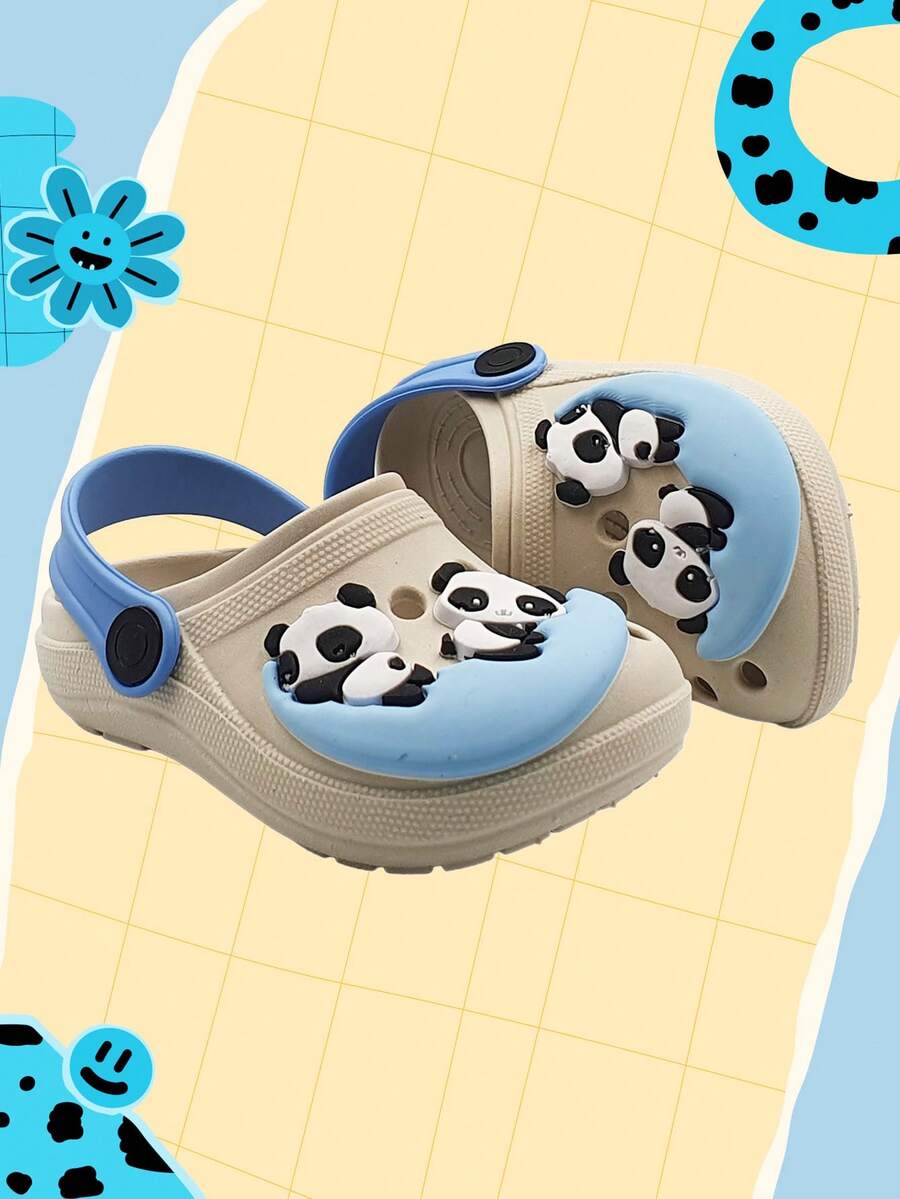 Children's Slippers For Boys And Girls With 3D Capybara Designs - Panda gris - Ver 1