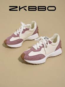 Women's Casual Sports Shoes, Lightweight Non-Slip Fitness Walking Sneakers, Suitable For All Seasons - Pink - View 2