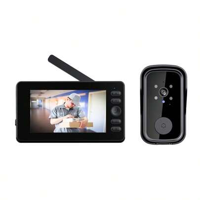 1pc Wireless Smart Video Doorbell With Two-Way Audio, Doorbell Chime, Easy Installation, One-Key Voice Intercom, Suitable For Home, Yard Monitoring, Anti-Theft