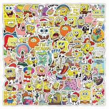 SpongeBob SquarePants 100/200 件海绵宝宝贴纸卡通可爱贴纸派大星手账 DIY 装饰防水，男孩女孩动漫贴纸，完美的小礼物 - 彩色 - 查看 2