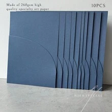 10个装口袋式婚礼邀请函信封，简约邀请函信封，适用于订婚、15岁生日、洗礼等场合，5*7英寸邀请函，DIY邀请卡，可定制口袋