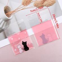 50 Stücke niedliche, süße rosa Erdbeermuster selbstklebende OPP-Beutel, geeignet für Schmuck, Dekoration, Geschenkverpackung und Aufbewahrung