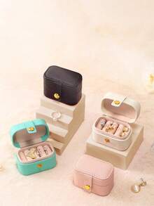 1 PIEZA Organizador de joyas portátil con estilo navideño para viajes, diseño minimalista, estuche de almacenamiento para anillos, collares, aretes y lápiz labial, caja de exhibición compacta - Colección navideña de almacenamiento, adecuado para uso invernal y viajes, regalo de Navidad ideal para seres queridos (perfecto para regalos navideños), esencial para abastecerse a fin de año, ayudante práctico para decoraciones navideñas (mantiene las joyas ordenadas para atuendos festivos) - Multicolor - Ver 6