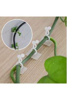 2个植物攀爬墙夹 - 柔性植物支撑支架，自粘式隐形花园棚架，适用于室内/室外植物 - 不对称塑料结构（颜色随机） - 綠色 - 查看 4