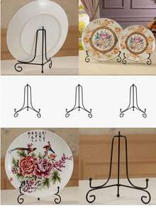 1PC Craft Foldable Bracket Book Holder Photo Pedestal Bowl Picture Frame Stand – Black & Golden Iron Plate Rack Display Easel,Durable Foldable Display Rack For Kitchen, Living Room, Bedroom, Office And Party Decoration, Ideal For Weddings, Parties, 2025 Christmas, Holiday Season, Home Christmas Decorations, Festive Display Stand For 2025 Christmas,Seasonal Tabletop Decor And Year-Round Elegant Storage Solution