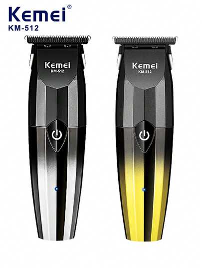 Kemei 1 pièce Tondeuse à cheveux électrique KM-512 de type professionnel pour homme, rechargeable USB sans fil, machine de coupe de cheveux domestique, tondeuse à grande capacité de batterie pour homme, cadeau pour petit ami, cadeau pour père