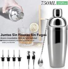 Juego de barman de 25 piezas, juego de mezcla de acero inoxidable de 750 ml, incluye soporte de acrílico y libro de recetas de mezcla, herramientas profesionales de barman - 1 - Ver 6