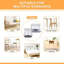 8/16/24 件装椅腿地板保护垫，防噪音家具垫，防刮擦椅套，耐用硅胶家具滑垫，保护地板、桌椅，适用于厨房、客厅和餐厅家具