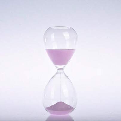 1pc 5-Minute Timer, Transparent Glass, Multi-Color Fine Sand Options, Desktop Decor For Living Room, Bedroom, Study And Office