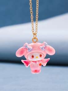 1 件可爱卡通 Sanrio KT 猫/旋律/黑发/布丁狗树脂吊坠项链，适合日常佩戴