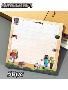 50 Stücke Minecraft Coolies fürchten sich vor Steve Cartoon Schülerhefte, Materialnoten, Blätter, kreative Cartoons, Sanrio-Familienstil Haftnotizen, Nachrichten, Memos und Haftnotizen. Du kannst damit süße Notizen hinterlassen, Schulbedarf und sie für den Schulstart verwenden.