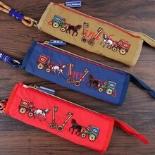 Neue japanische Art bestickter Make-up-Organizer-Tasche, modische, wasserdichte, tragbare Aufbewahrungstasche, Münzbeutel, Federmäppchen für Frauen, Geldbörse, Mini-Geldbörse, Geldbörse, Handgelenktasche, Reisegeldtasche, Münzbörse