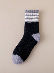 1 par de calcetines de felpa de coral para mujeres, calcetines gruesos y cálidos para el hogar, posparto, dormir, anti-frío, adecuados para otoño/invierno