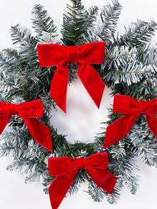 36 pezzi Set di decorazioni in velluto a fiocco per Natale, ornamenti a fiocco rossi in velluto per feste natalizie, albero di Natale, ghirlanda, camino, decorazione della porta, adatto per Natale e feste di matrimonio