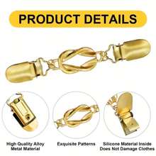 1pc/2pcs Vintage Waist Tie & Shirt Clip, Suitable For Shawls, Cardigans, Sweaters, Clothes And Pants